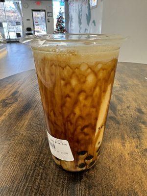 Outrageously good brown sugar bubble tea.  Tender, chewy boba.