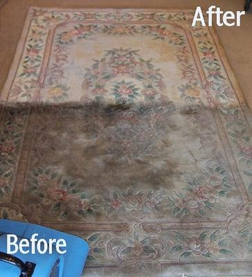 Area rugs before and after cleaning