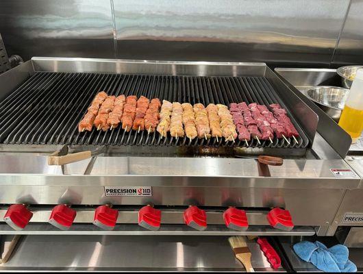 Fresh Pork , Chicken and Lamb suvlakia cooked per order !