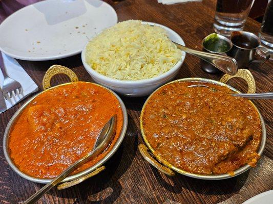 chicken vindaloo & lamb kashmiri goshti