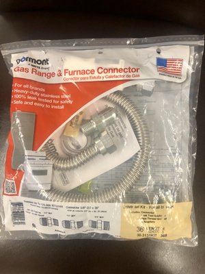 Gas stove hose with adapters $30