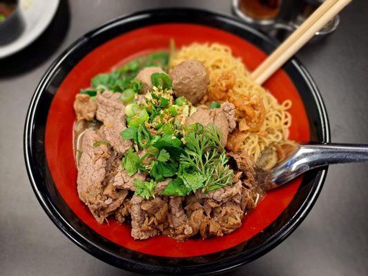 Pretty bowl is Thai boat noodle