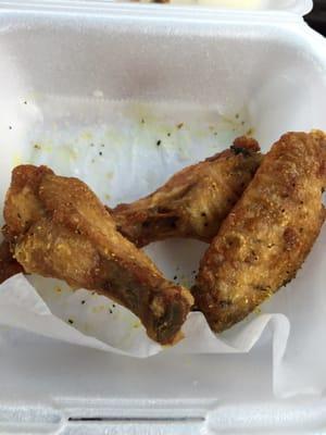 3/5 of my lemon pepper wings.