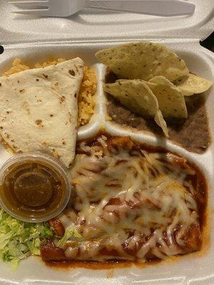 Enchilada plate lunch special