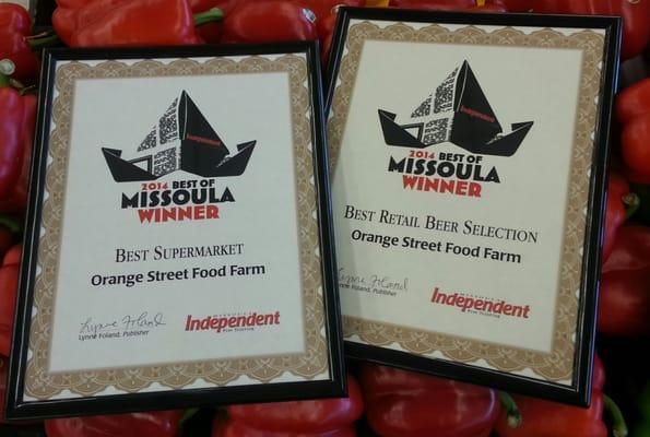 Voted Best of Missoula Supermarket and Retail Beer Selection.  THANK YOU MISSOULA!!