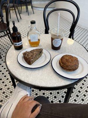 Tahini bun and zucchini cake slice all for me