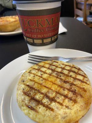 Bacon hash nest and a hazelnut mocha drink