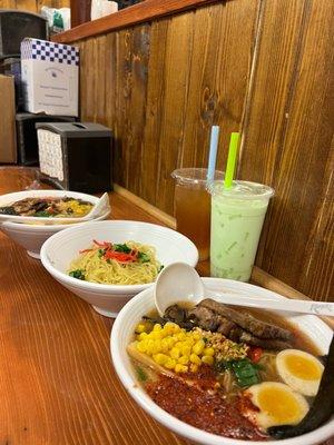 extra noodle, 1. Tonkotsu Ramen Honeydew Smoothie etc