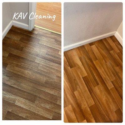 Office floor before and after.