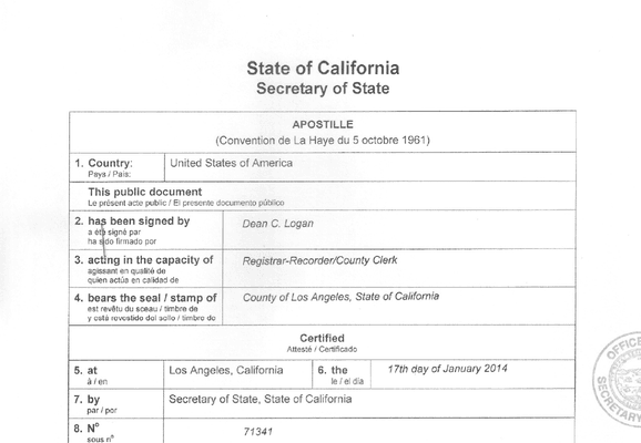 California Apostille