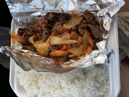 Spiced up beef bulgogi.