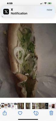 Lack of meat on the sub and messy