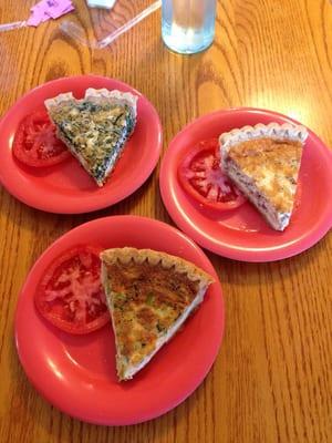 Quiche Lorraine, broccoli, and spinach feta!  Delicious