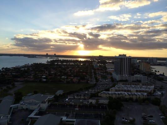 Penthouse view facing west off treasure island water on both sides. Very nice!