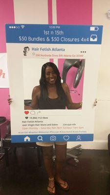 Customer wearing virgin bundles