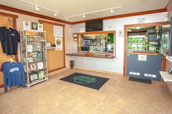 Clean Lobby staffed by friendly budtenders at HPRC Arcata.