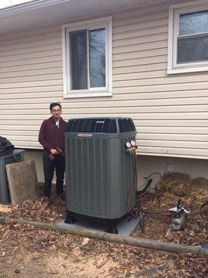 Our Tech is installing a TRANE 18 SEER Heat Pump