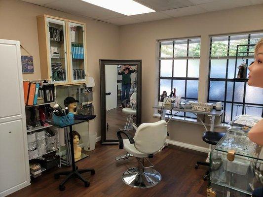 Private wig studio in the new Bel Marin Keys location