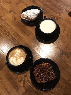 Coffee and pastries.