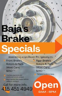 New Years Special on Brakes!