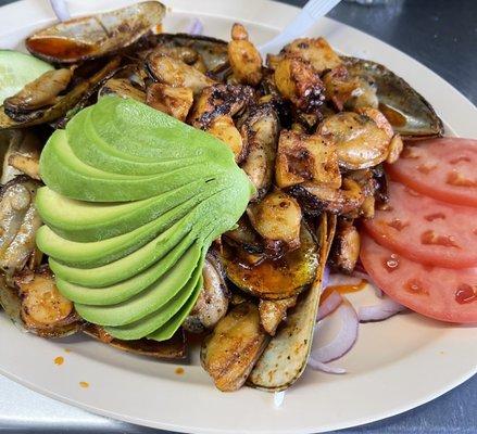 Mejillones al sazon