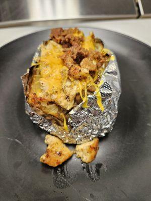 Stuffed Grilled Chicken Bake potato.