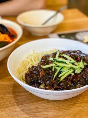 Jjajjangmyeon (Black bean noodle)