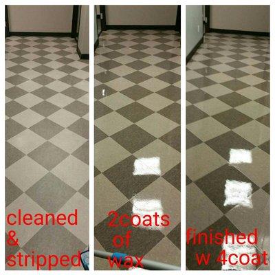 VCT floor cleaning, stripping & waxing