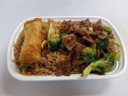 Broccoli beef dinner combo