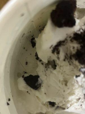 Single Scoop Icecream, a piece of hair found