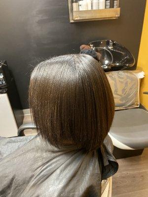 Natural hair silk press!