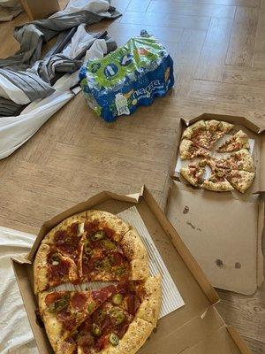 2 large pizzas