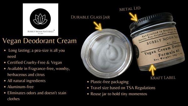 Vegan Cream Deodorant available on Amazon here: https://www.amazon.com/dp/B0BNLW7PT2?ref=myi_title_dp&th=1