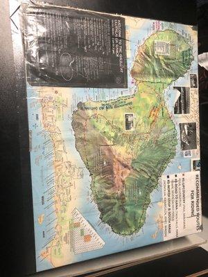 The draft of the Maui motorcycle map made by Keoki