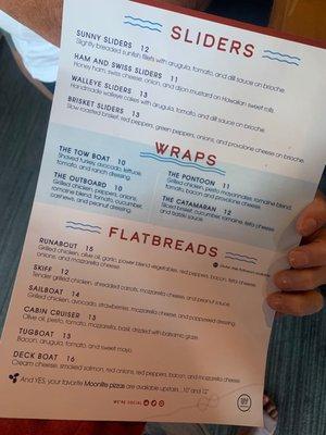 New menu at pub33