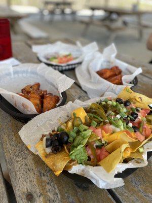 Nachos and wings.Goooood stuff