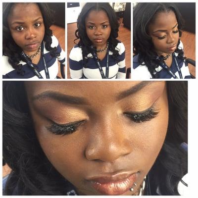 Beautiful lady going to prom. flawless Make up Application