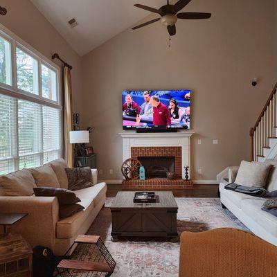 Mounting TV Over Fireplace In Ballantyne Area Charlotte