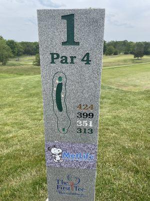 Hole # 1 marker