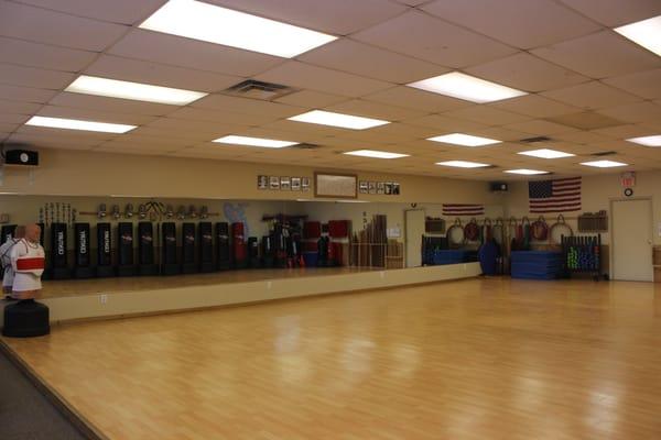 Wide open and brightly lit space for classes.