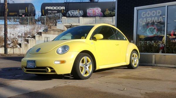 VW Beetle 1.8T at the shop getting some service completed