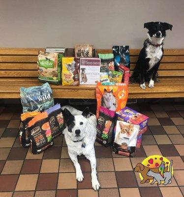 Harry and Hugo would like to thank everyone who has donated food for our Pet Food Drive!