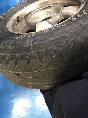 Worn tire