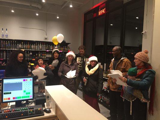 Christmas Carolling at NXNE Liquor