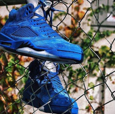 Blue Suede Jordan Retro 5