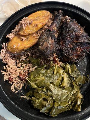 Large order of jJerk chicken and rice