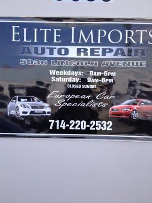 Elite Imports in Cypress CA.