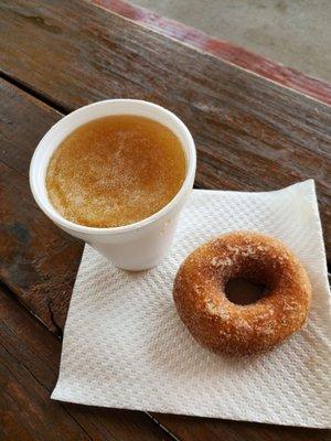 Apple donut and slush