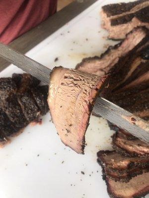 Perfectly cooked smoked brisket