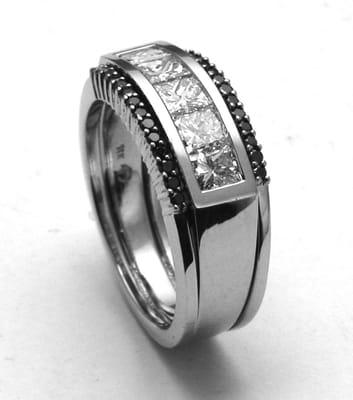 Black diamonds look great in white gold